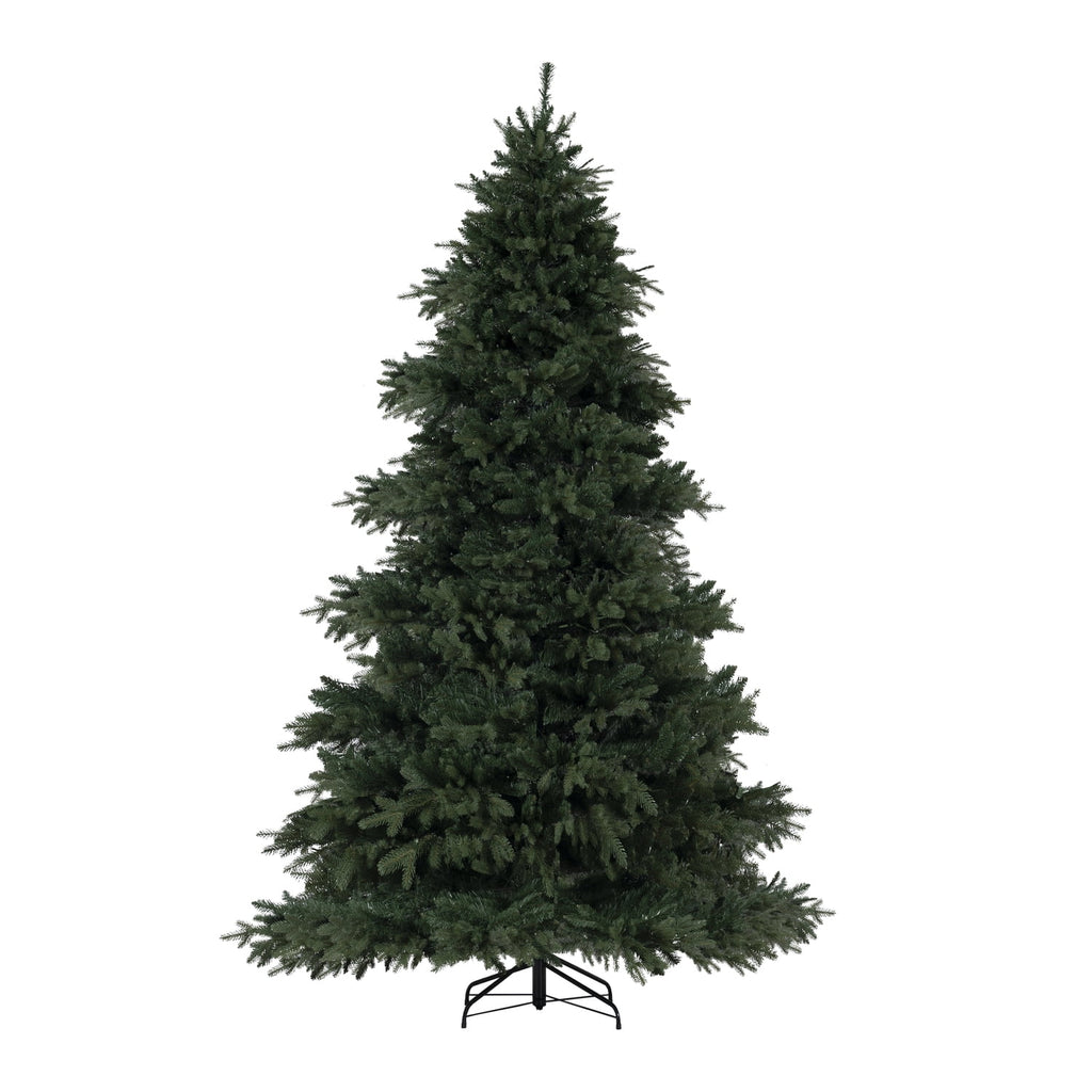 Naomi Home 4.5ft Rustic Christmas Tree with Lights, Realistic Classic Christmas Tree Prelit with 1117 Branch Tips, 300 Warm Lights and Metal Stand, Aritificial Christmas Tree