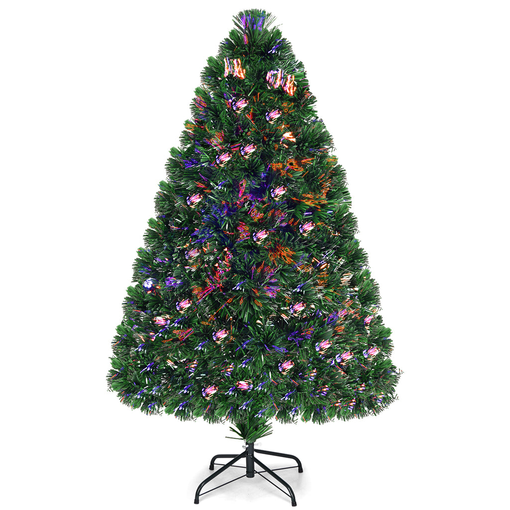 Topbuy 4'Fiber Optic Artificial PVC Christmas Tree w/ Met
