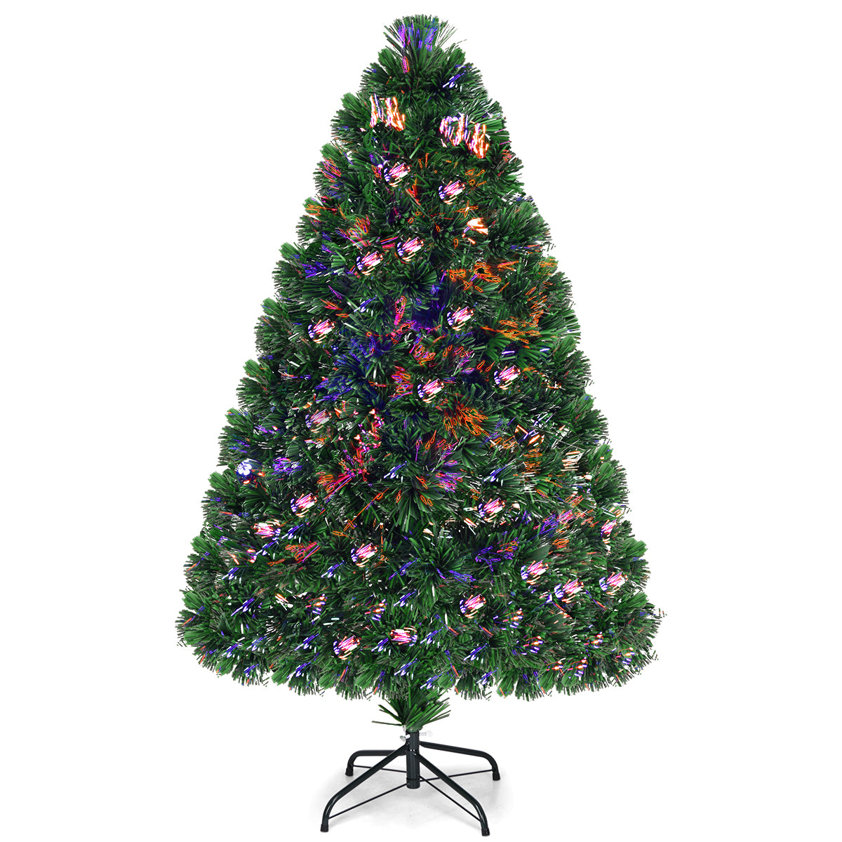 Topbuy 4'Fiber Optic Artificial PVC Christmas Tree w/ Met
