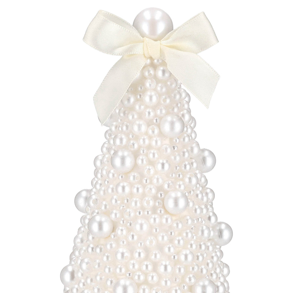 Beaded Tree Christmas Decoration, Cream, 8", by Holiday Time