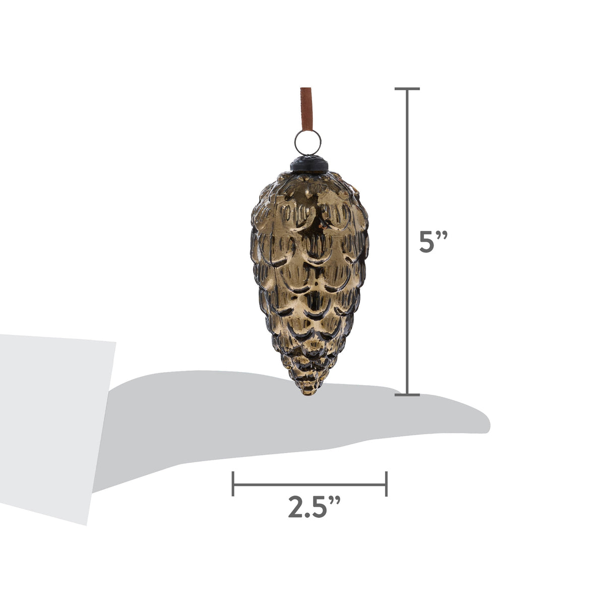 Bronze Glass Pinecone Christmas Ornament, 5", by Holiday Time