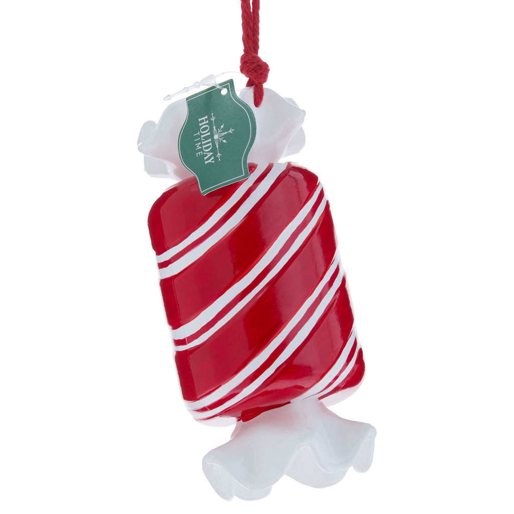 Red and White Stripe Candy Christmas Ornament, 4.8", by Holiday Time