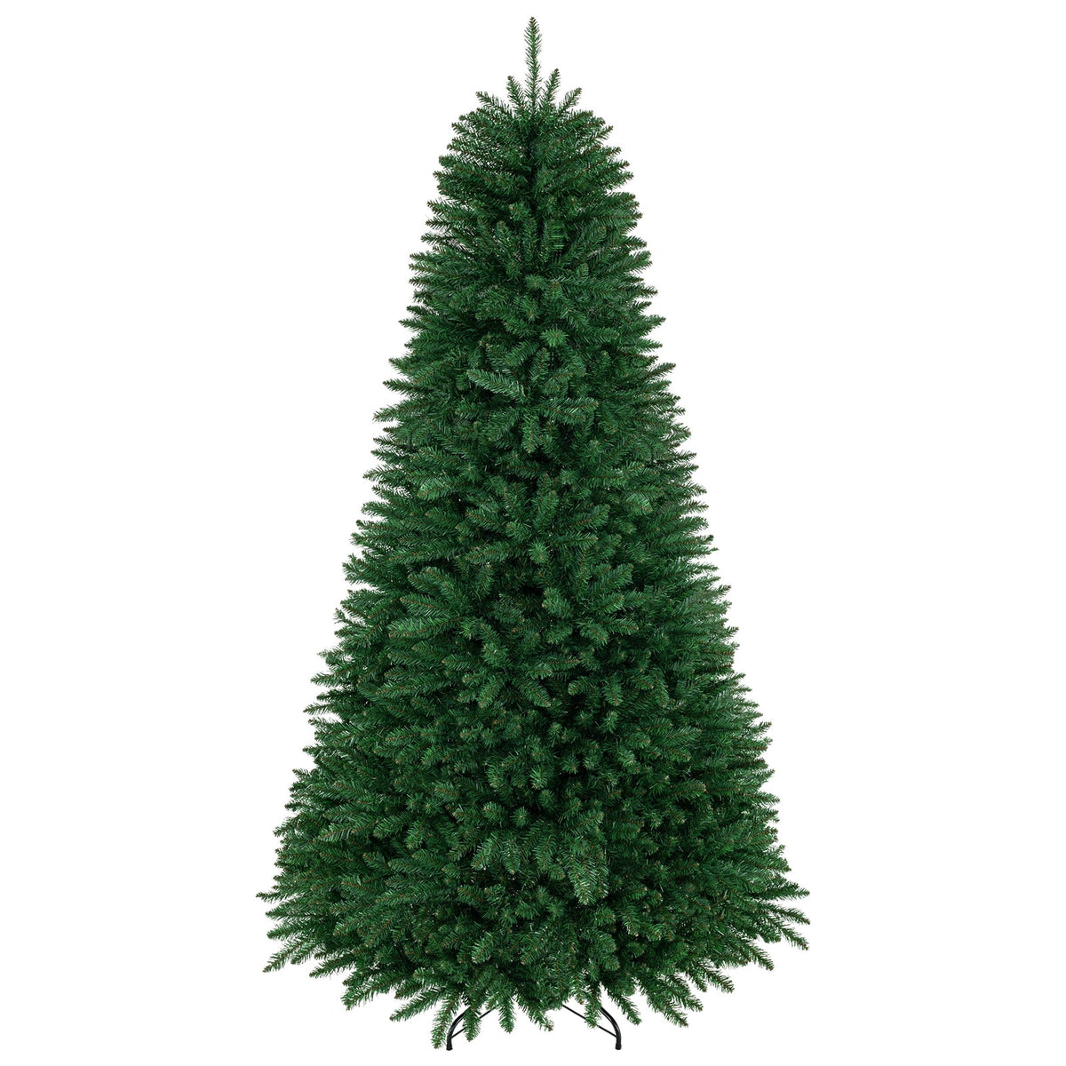 Costway 7.5 ft Unlit Artificial Fir Christmas Tree Hinged with 1968 Branch Tips Green