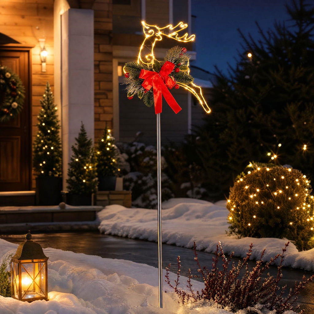 AuroraX Christmas Tree Christmas Decorations DIY 8 Lighting Modes Solar Waterproof Lighted Holiday Yard Stakes Indoor Outdoor Lights Patio Christmas Decorations
