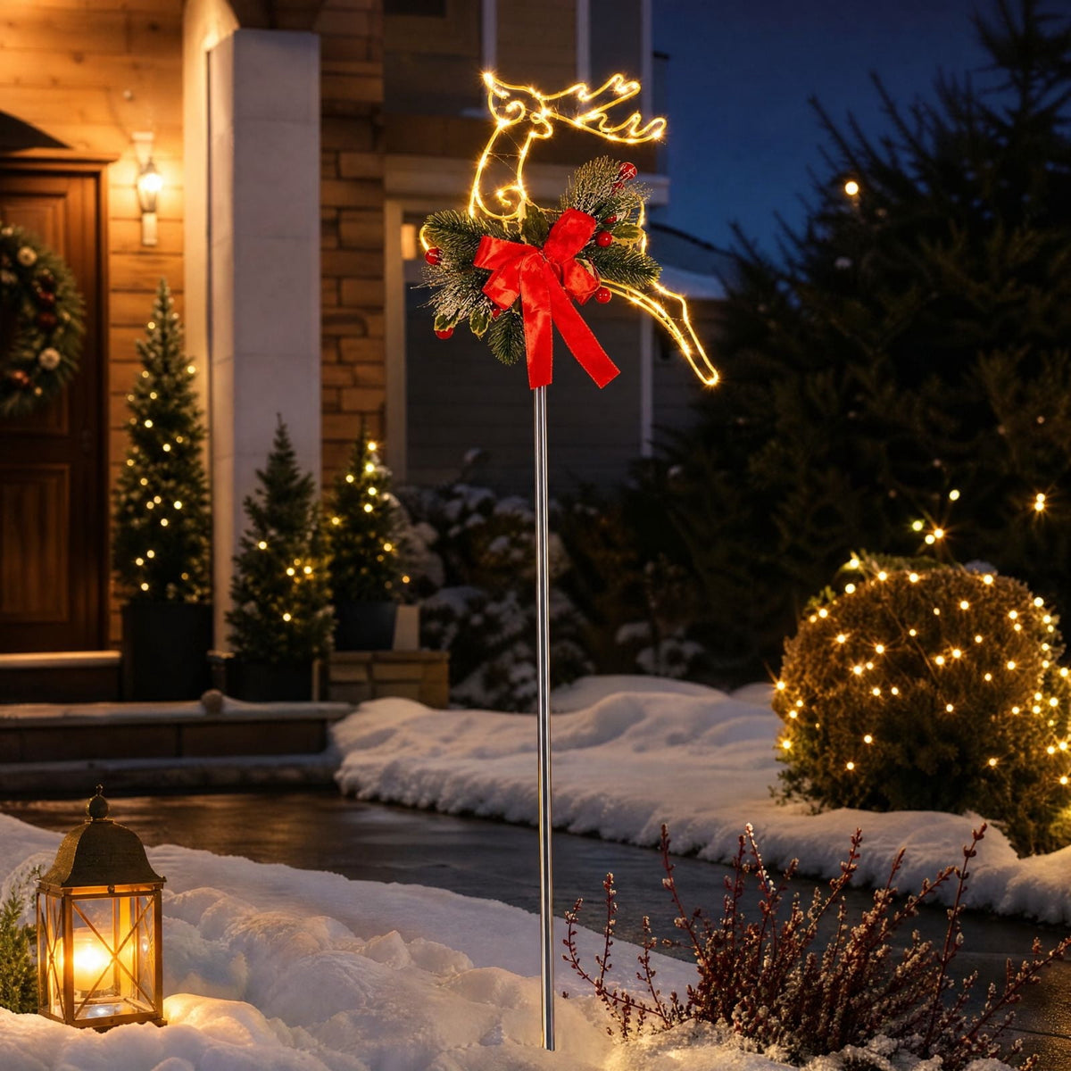 AuroraX Christmas Tree Christmas Decorations DIY 8 Lighting Modes Solar Waterproof Lighted Holiday Yard Stakes Indoor Outdoor Lights Patio Christmas Decorations