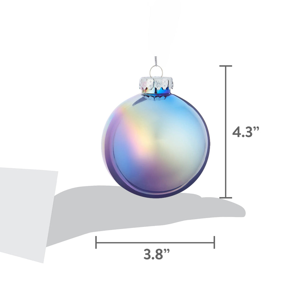 8-Count Multicolor Pastel Iridescent Ball Shatterproof Christmas Ornaments, 4.3", by Holiday Time