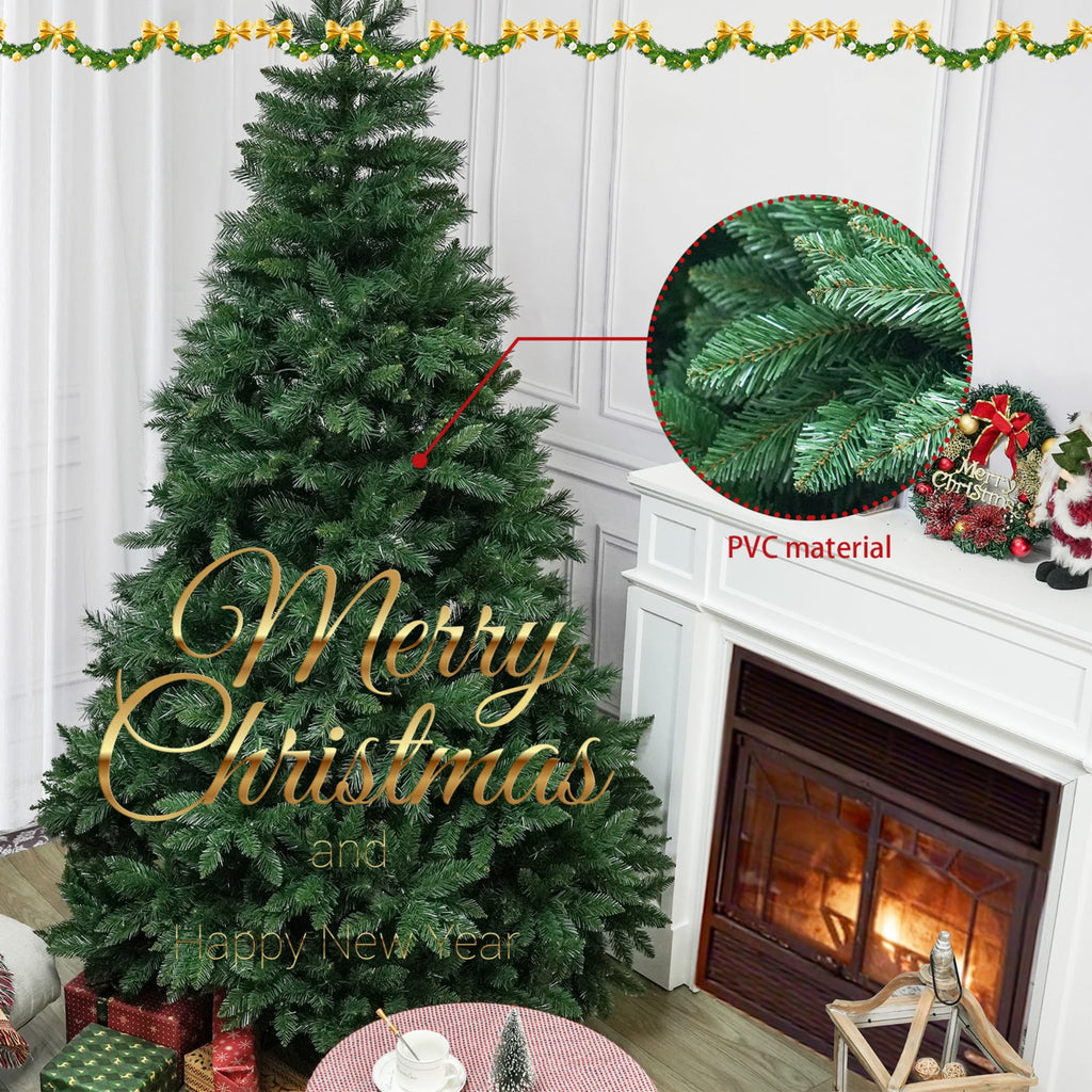 6' Premium Pine Artificial Christmas Tree with Hinged Branches & 60 Pine Cones