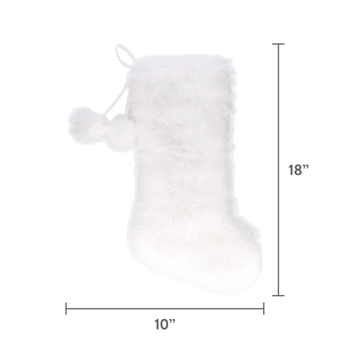 Faux Fur Christmas Stocking, White, 18", by Holiday Time