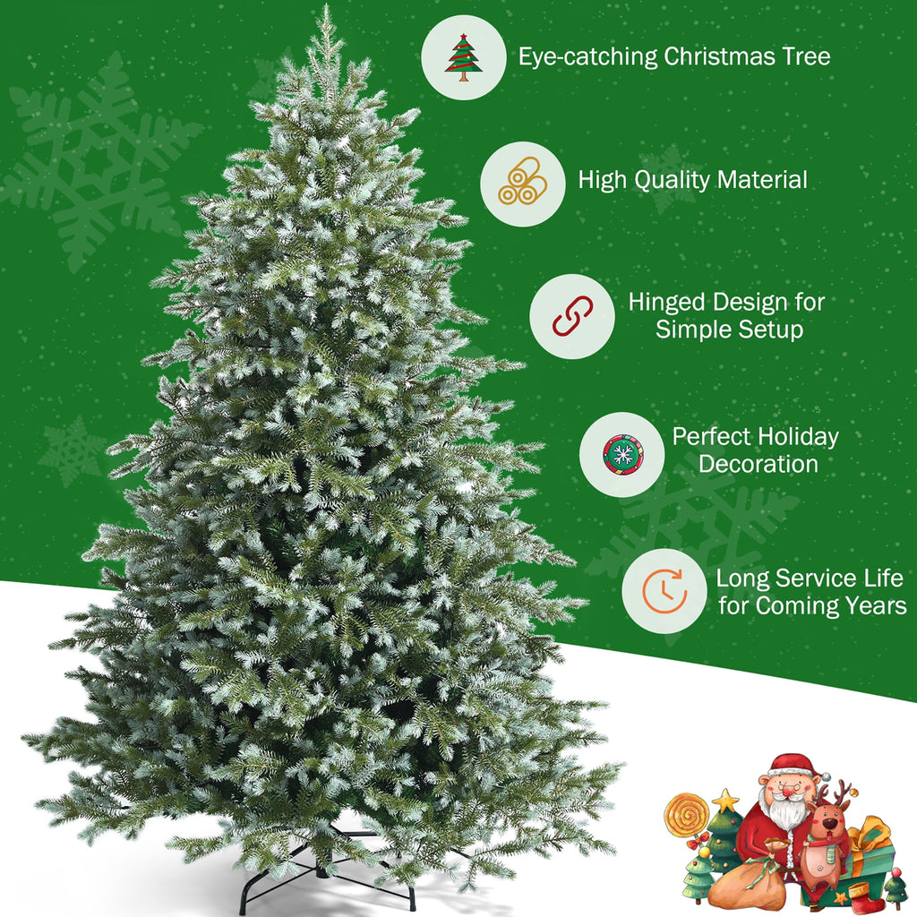 Costway 6ft Artificial Christmas Spruce Hinged Tree w/ 892 Mixed PE & PVC Tips