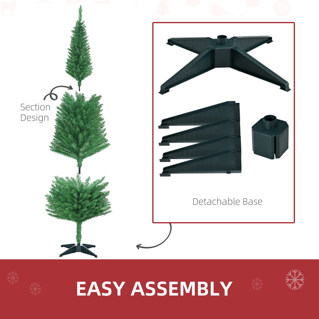 HOMCOM 8' Artificial Christmas Tree Holiday Home Décor, 618 Tips, Black