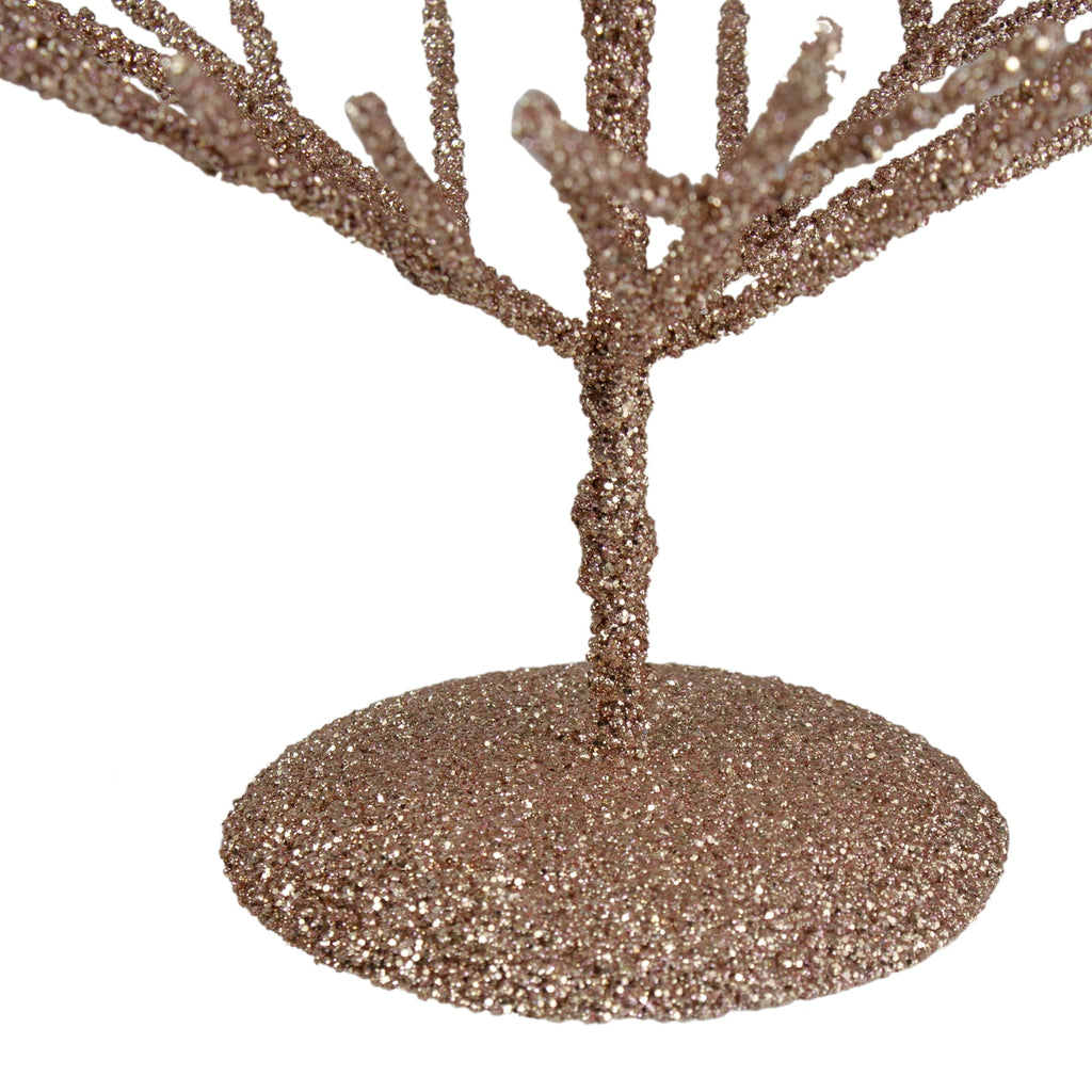 Northlight Artificial Glittered Twig Christmas Tree - 18" - Rose Gold - Unlit