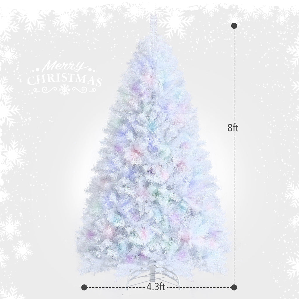 Topbuy 6FT White Realistic Xmas Tree, Lush Christmas Tree W/ 792 PVC & PET Branch Tips