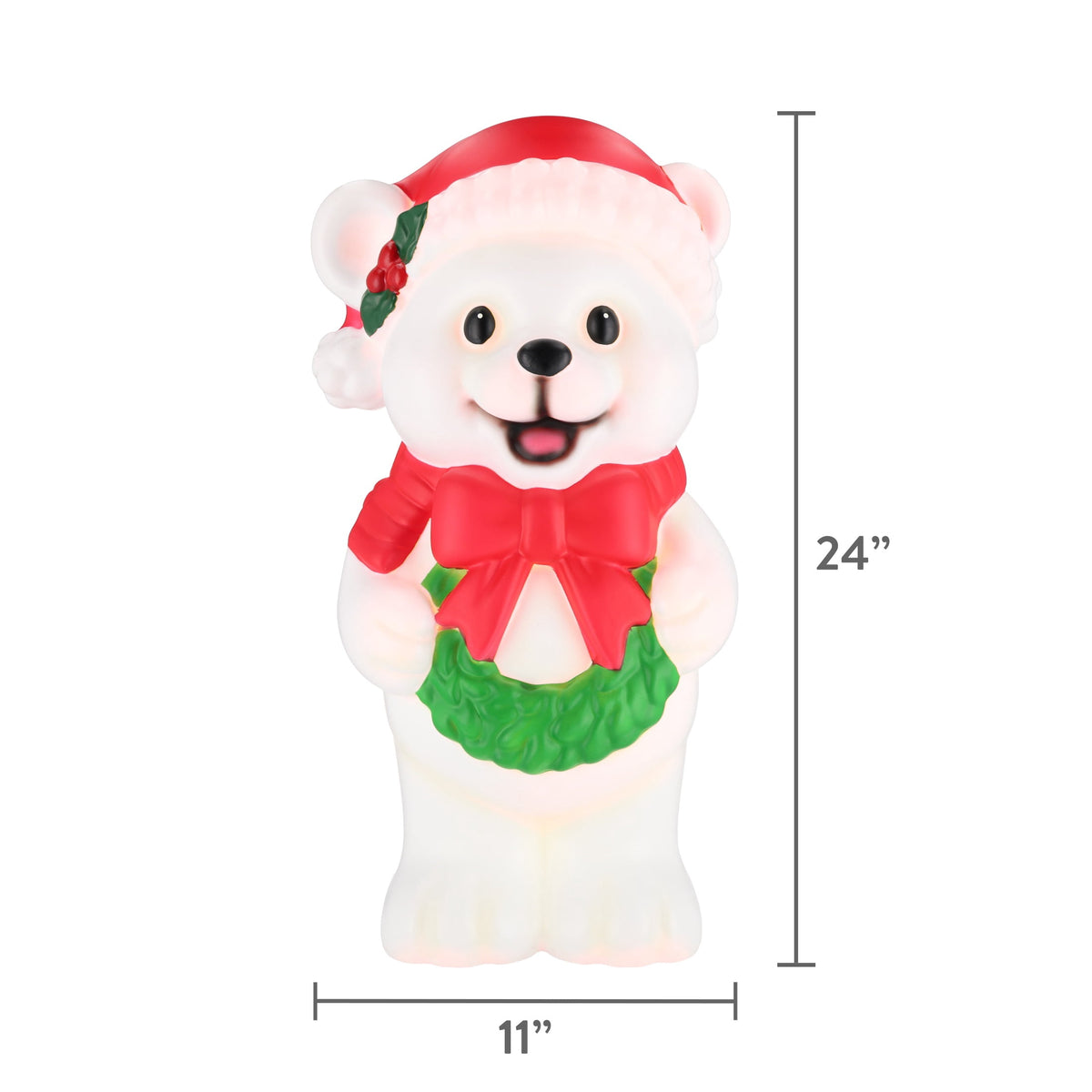Lighted Blow Mold Polar Bear Christmas Decoration, Multicolor, 24", by Holiday Time