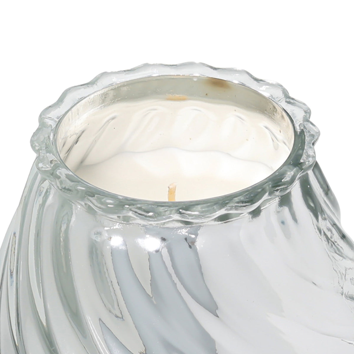 Better Homes & Gardens 1-Wick Glass Christmas Tree Candle, Silver Birch & Snow, 8 oz