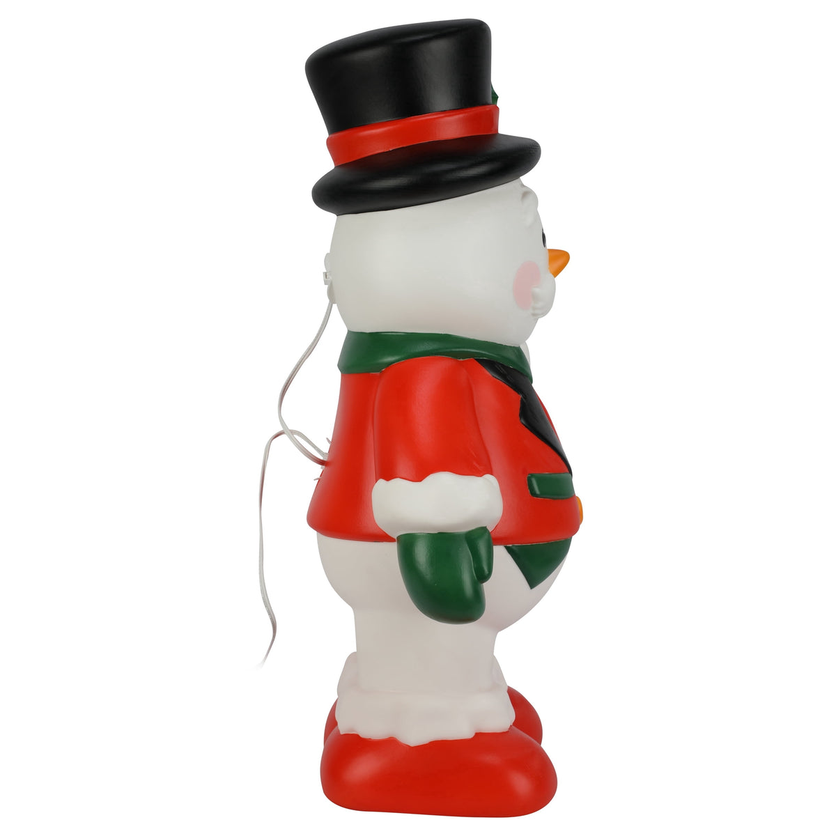 Lighted Blow Mold Snowman with Top Hat Indoor/Outdoor Christmas Decoration, Multicolor, 23.5", by Holiday Time