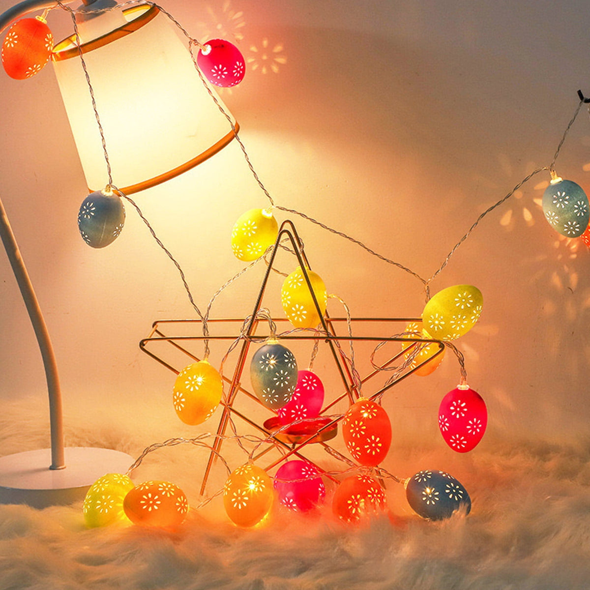 XGFHYJEH 1.5M 10LED Egg Easter Lights for Easter Decorations, Battery Operated Easter String Lights for Easter Garland Spring Wreath Decor, Mini Lighted Eggs for Home Party Mantle Tree Decor