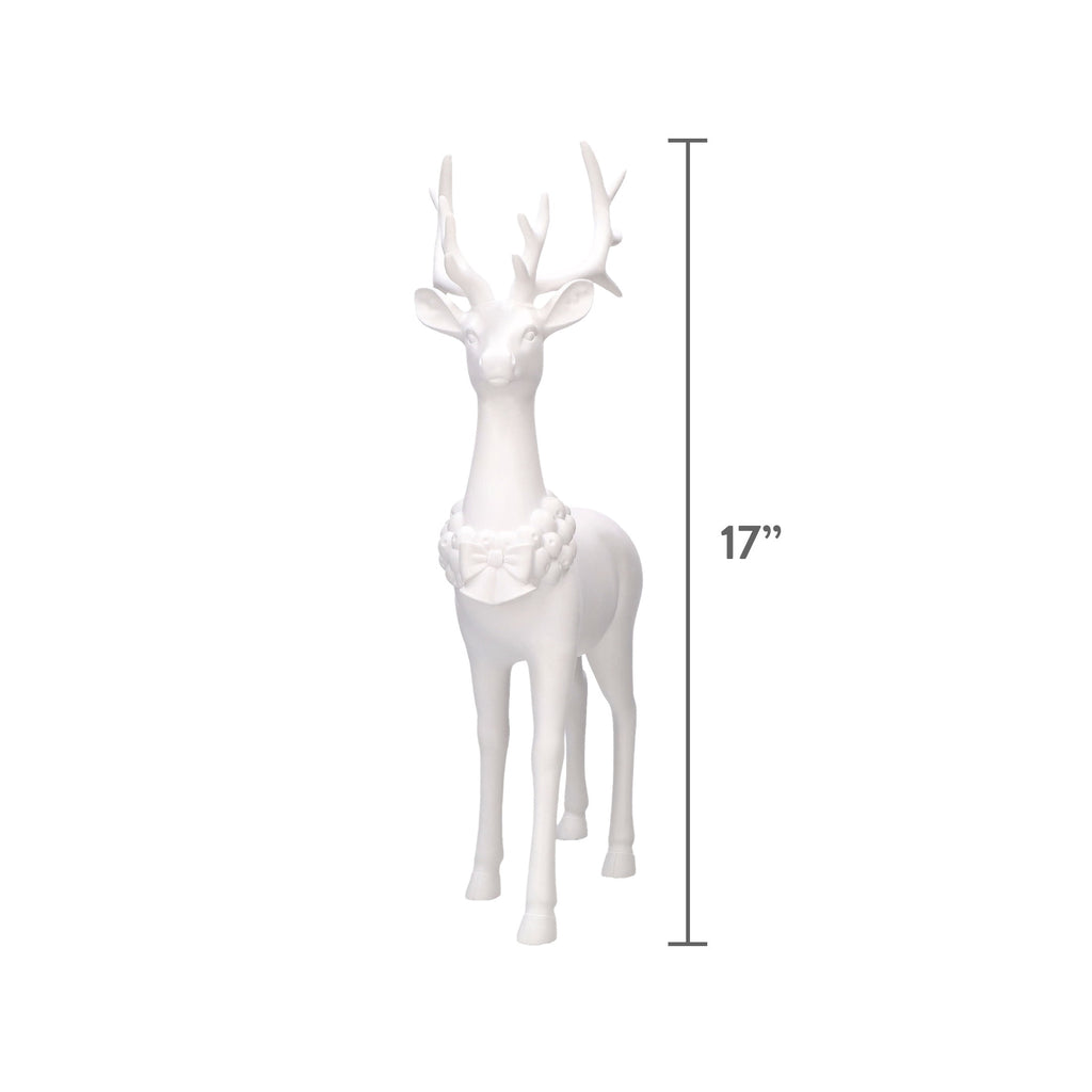 Blow Mold Standing Deer Christmas Decoration, White, 17", by Holiday Time