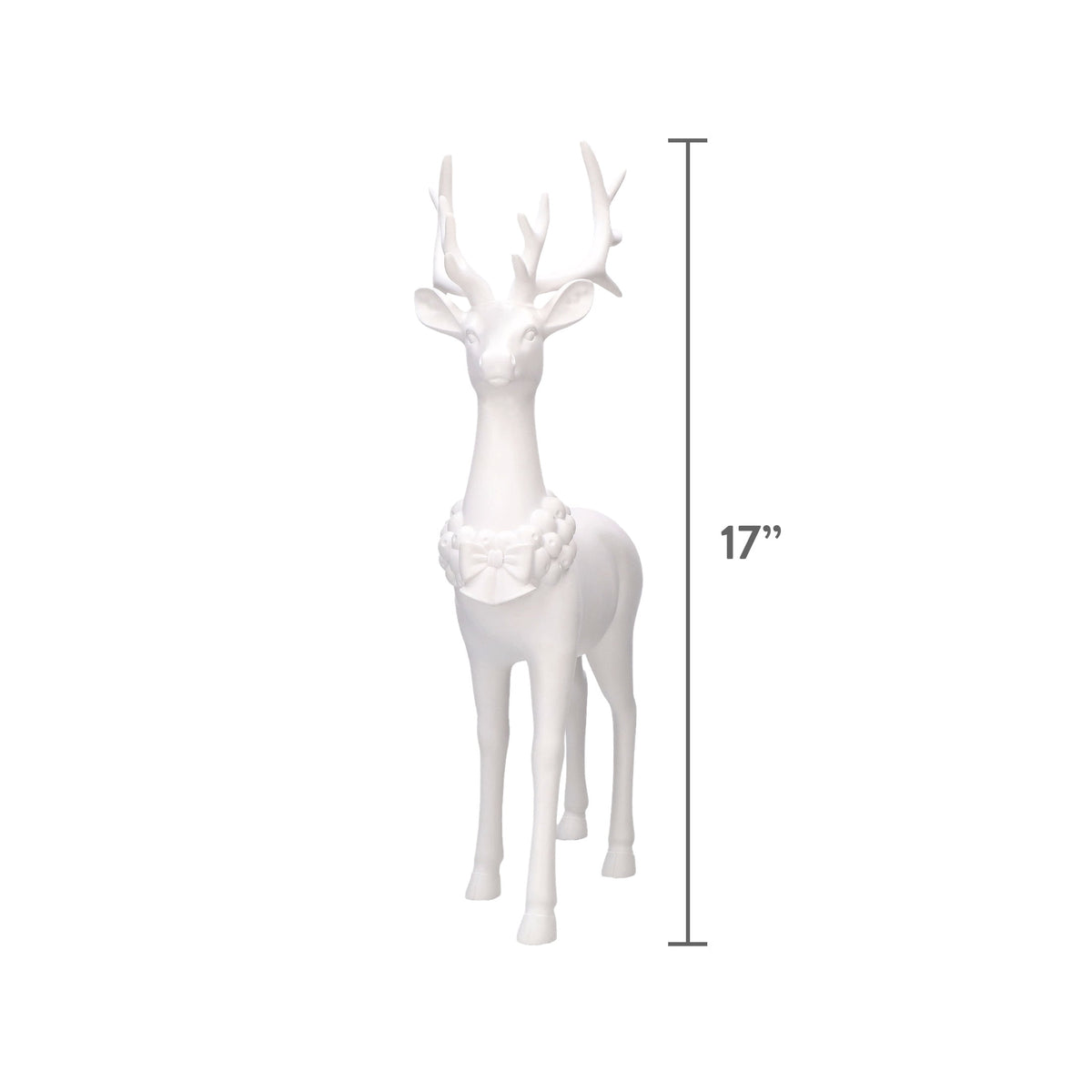 Blow Mold Standing Deer Christmas Decoration, White, 17", by Holiday Time