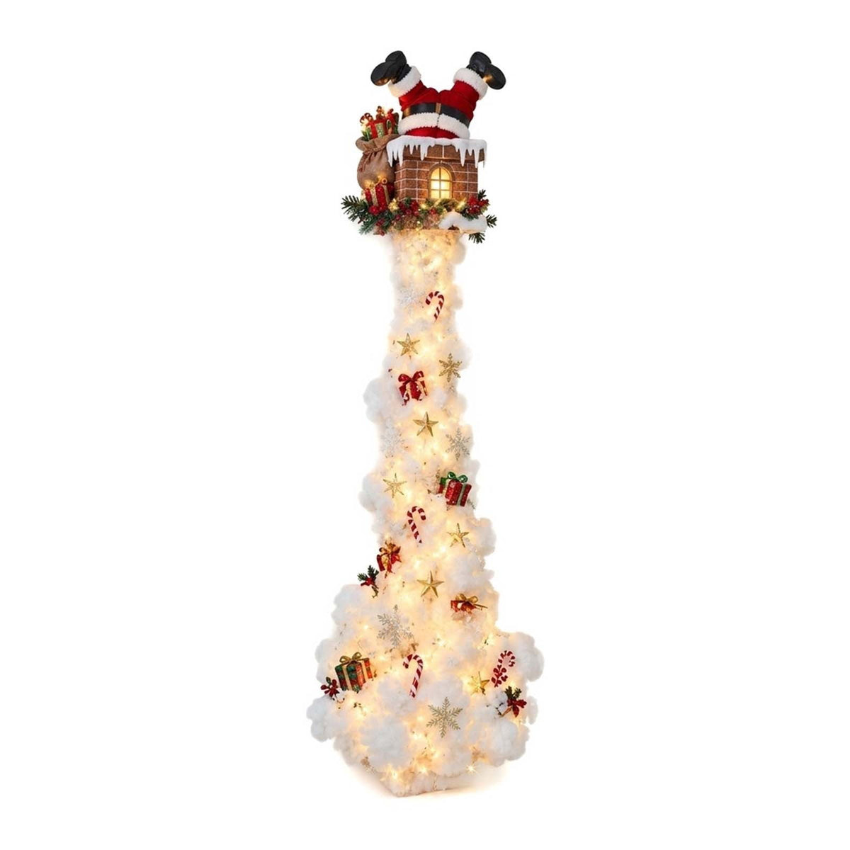 Snowman Magic Fountain, Flowing Snowflake LED Christmas Garden Light,Solar Power and Outdoor Garden Stake for Christmas Yard Decor