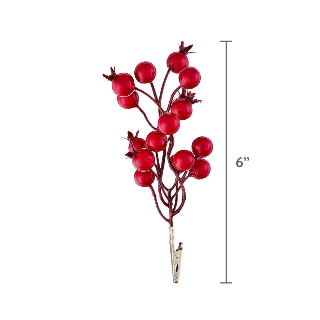Red Berries Mini Christmas Clip Ornament, 6", by Holiday Time