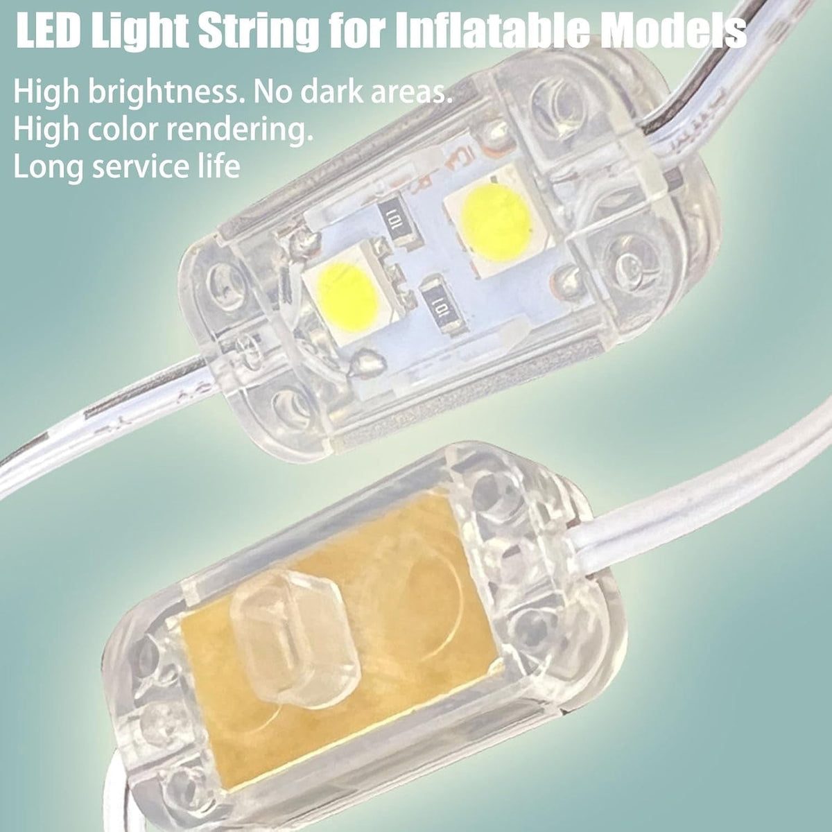 Light Strip,LED Module, Waterproof 5led Inflatable Light Strip, Plastic Small LED Light with 9.8ft Cable for Yard Holiday Inflatables