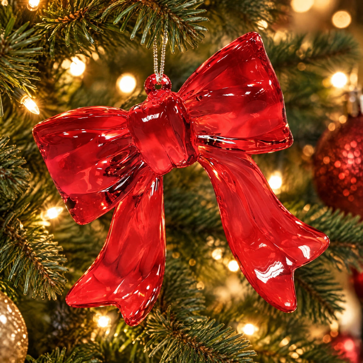 Red Bow Christmas Ornament, 4", by Holiday Time