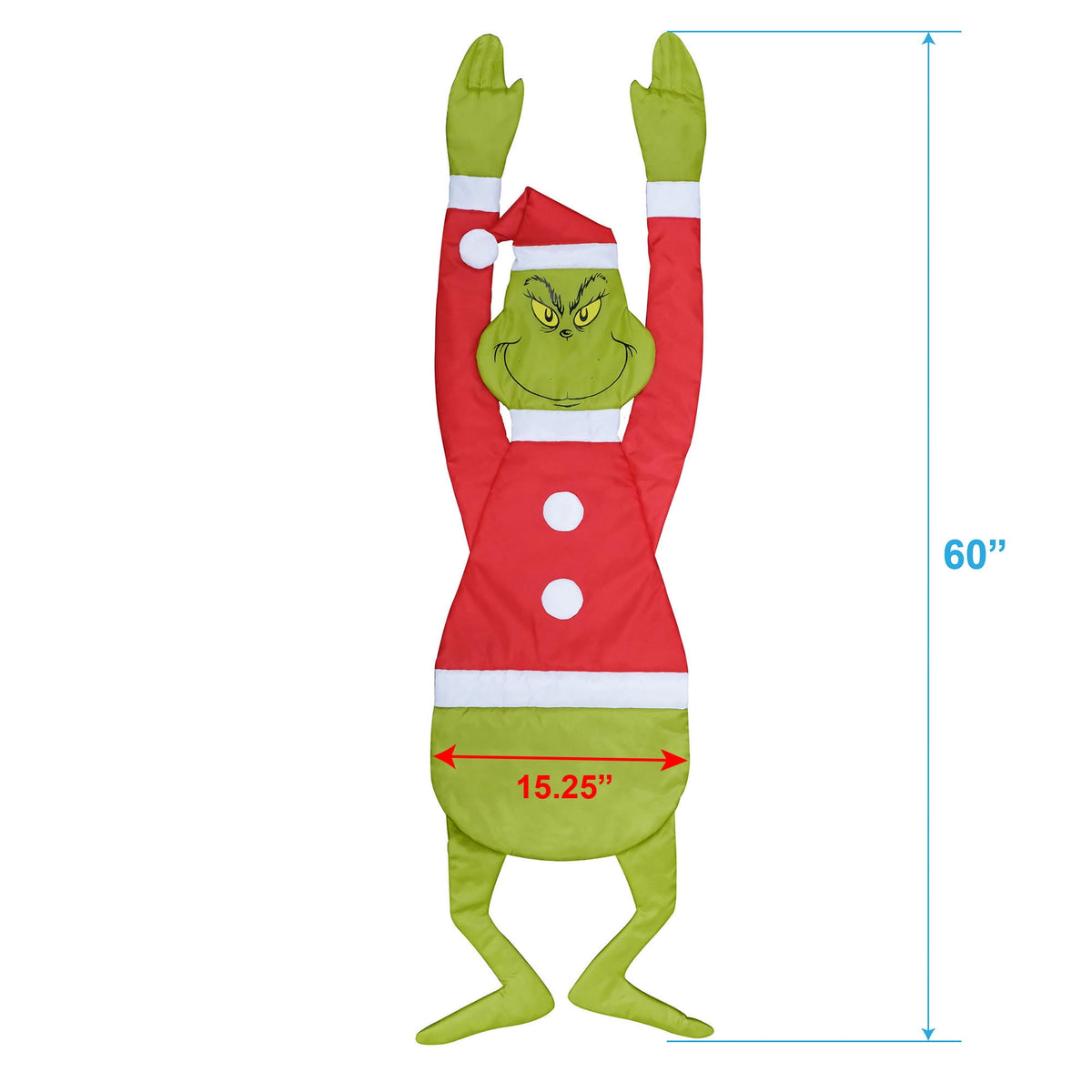 Dr. Seuss The Grinch Hanging‑On Christmas Character – 5 Foot Outdoor Decoration