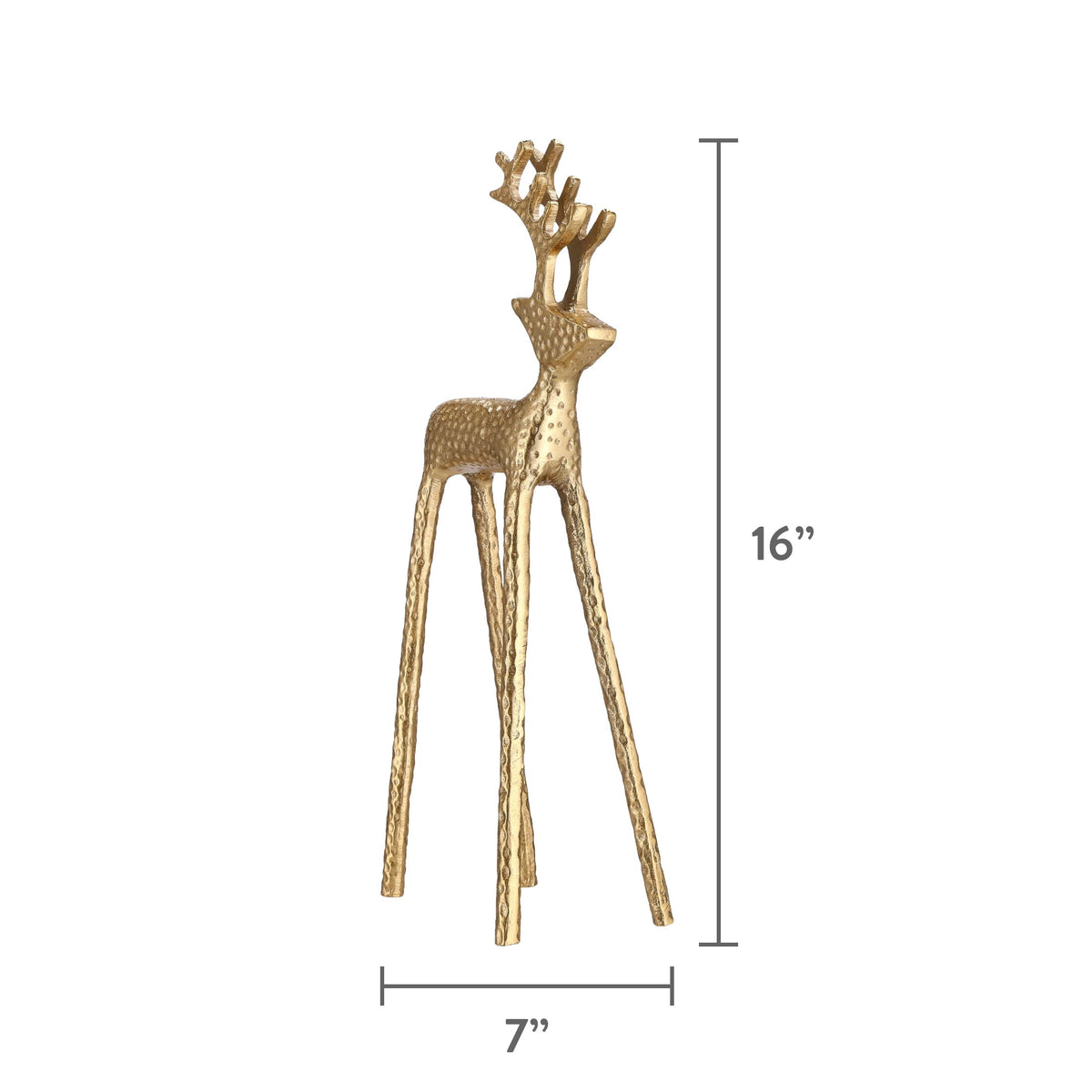 Metal Reindeer Christmas Decoration, Gold, 16", by Holiday Time