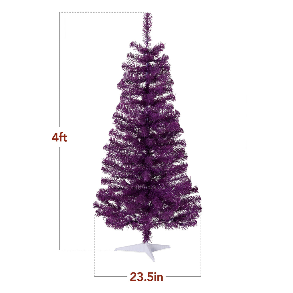Best Choice Products 4ft Prelit Colored Christmas Tree, Artificial Tree Holiday Decor w/ 70 LED Lights - Baby Blue Tinsel