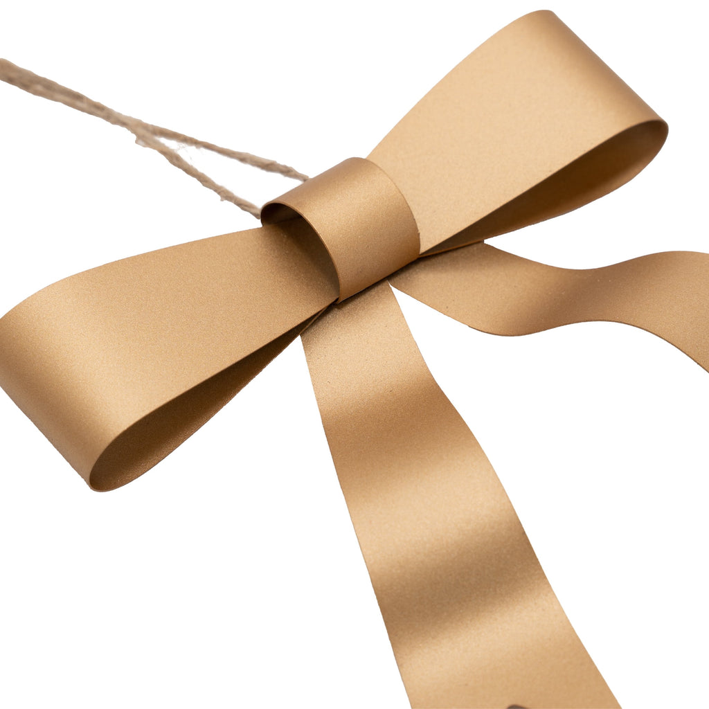 My Texas House 3-Count Gold Bow Christmas Ornaments, 4"