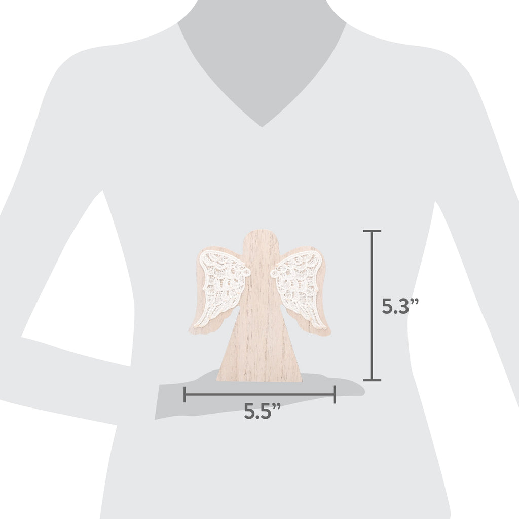 Wood Angel Christmas Decoration, White, 5.3", by Holiday Time
