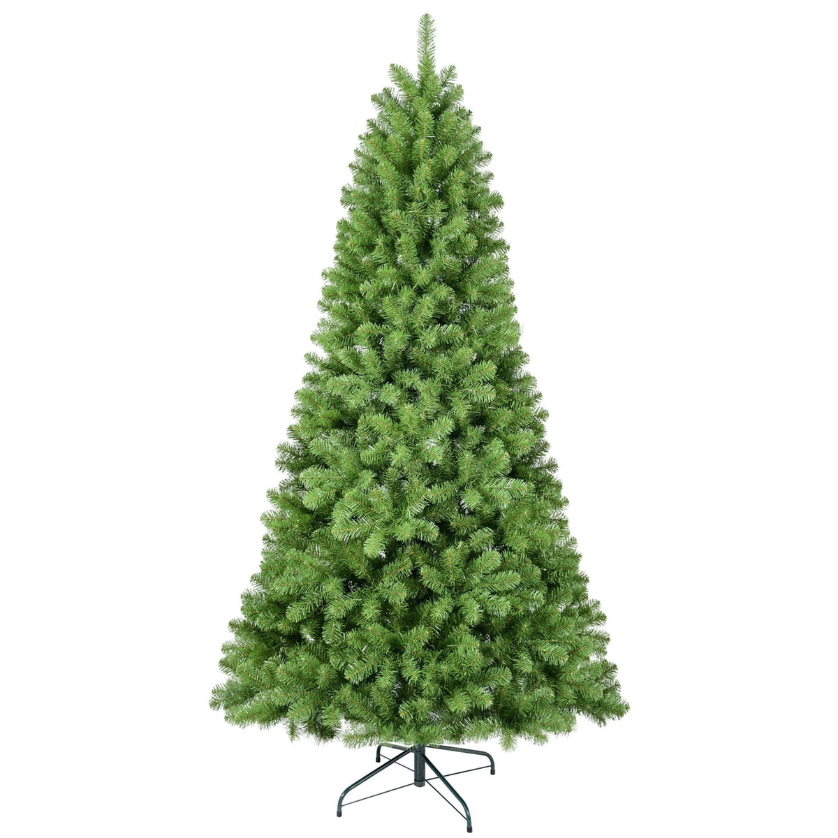 8ft Christmas Tree with Memory Wire, 1430 Tips Hinged Artificial PVC Tree, Easy Setup Green Xmas Tree for Indoor Holiday Decoration