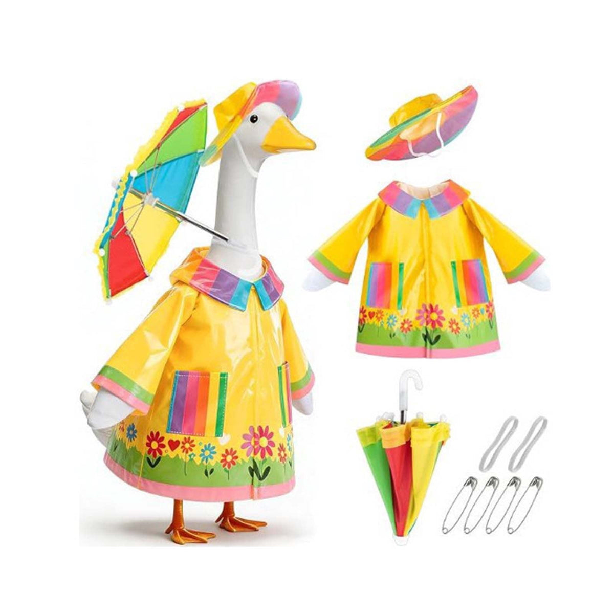 Lzobxe Porch Goose Clothes, Casual Style Lawn Yard Garden Decor for 23" High Cement or Plastic Geese, Goose Costume for All Season and Occasiona