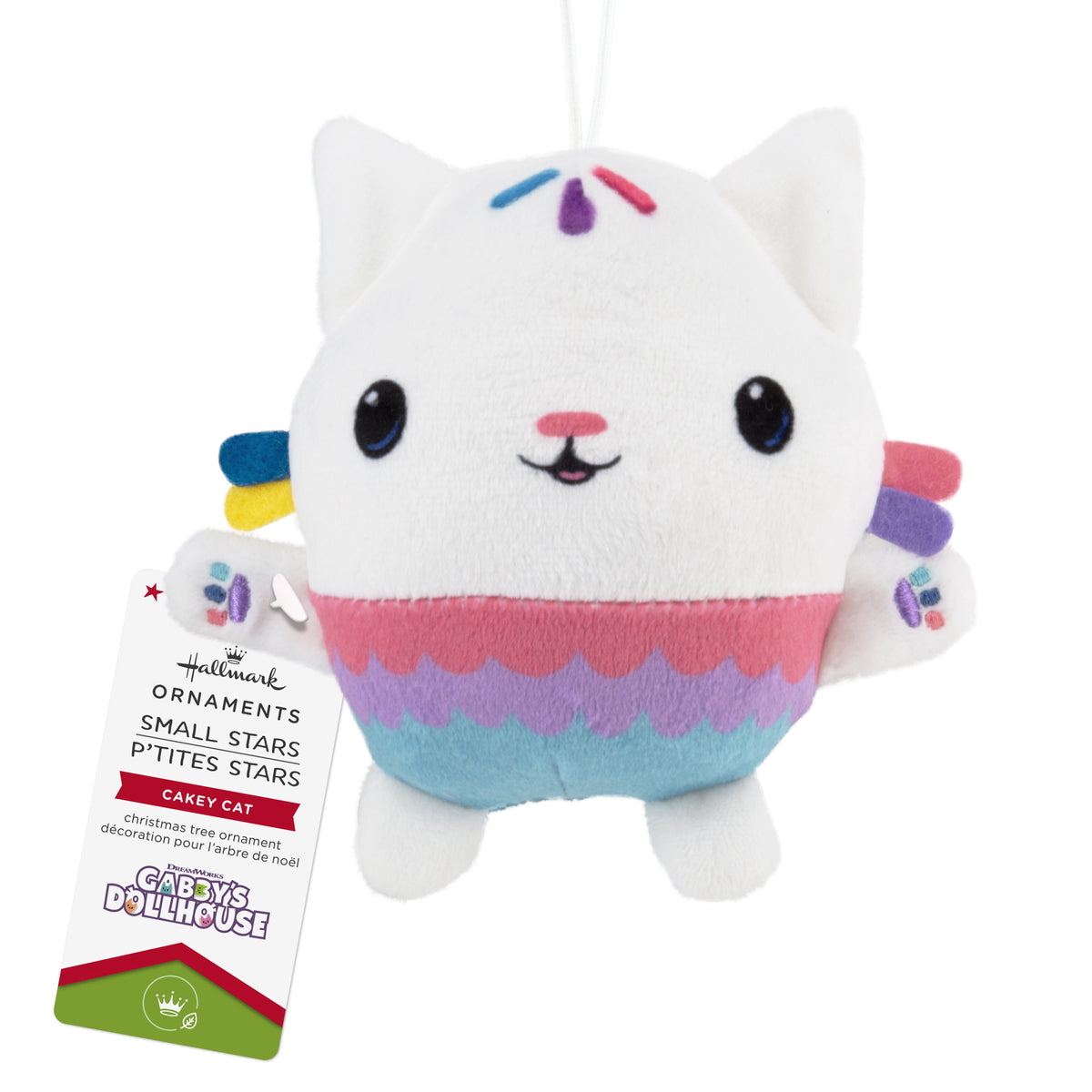 Hallmark Christmas Ornament (Gabby's Dollhouse Cakey Cat, Fabric), 1 Count