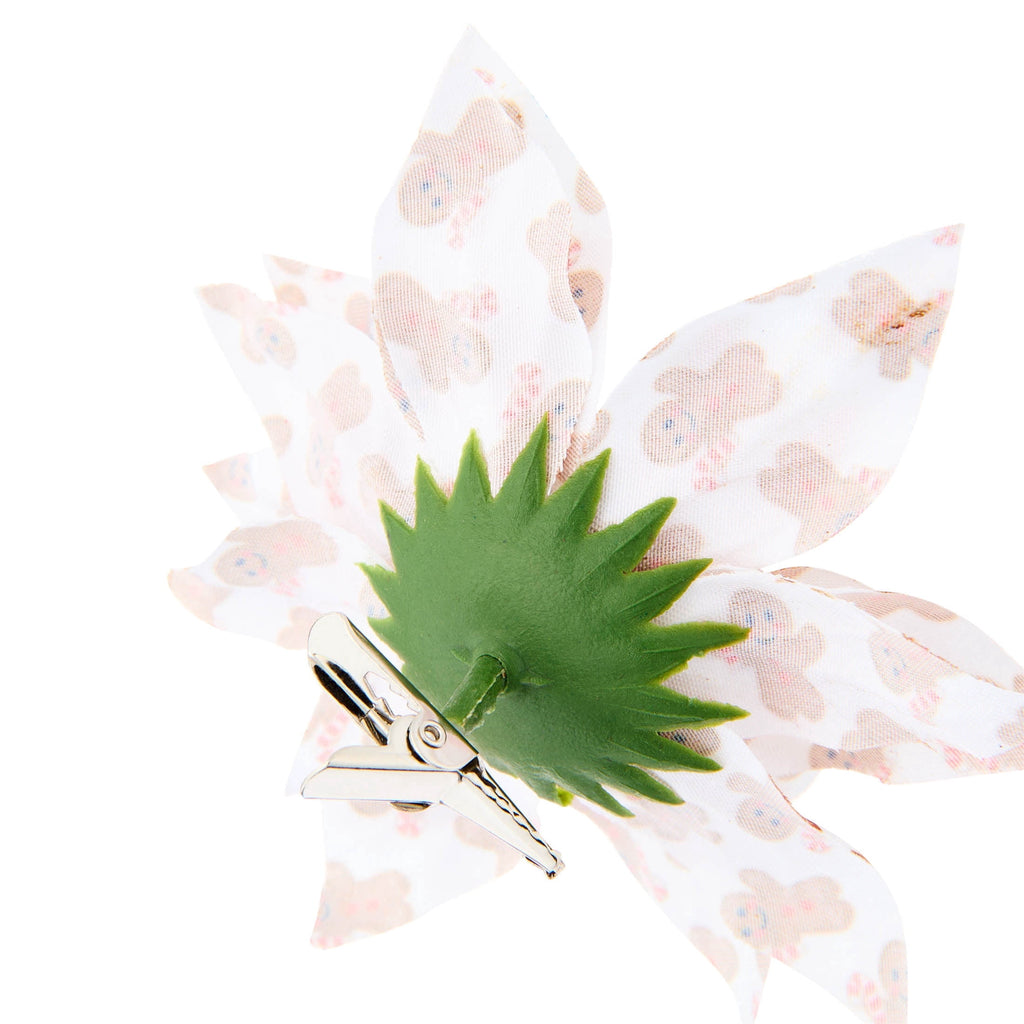 Multicolor Gingerbread Print Poinsettia Mini Christmas Clip Ornament, 4.3", by Holiday Time