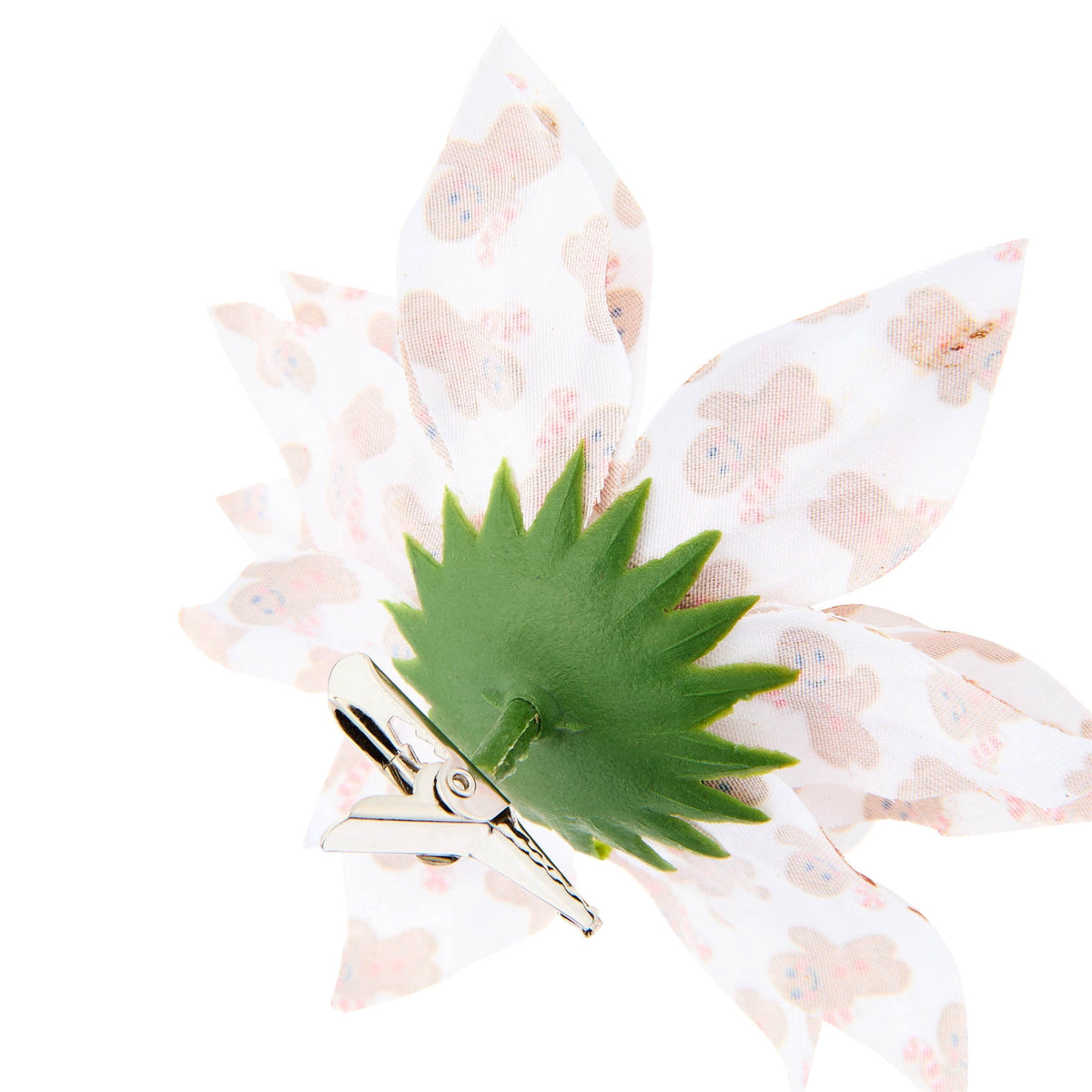 Multicolor Gingerbread Print Poinsettia Mini Christmas Clip Ornament, 4.3", by Holiday Time