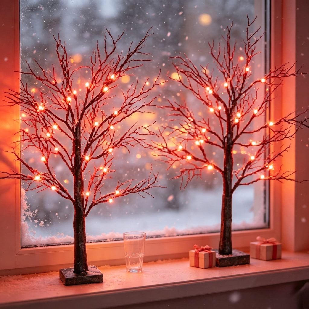 Halloween Tree with LED Lights, USB and Battery Operated Lighted Branch, Pre-Lit Artificial Fall Tree for Indoor Halloween Decorations and Home Display