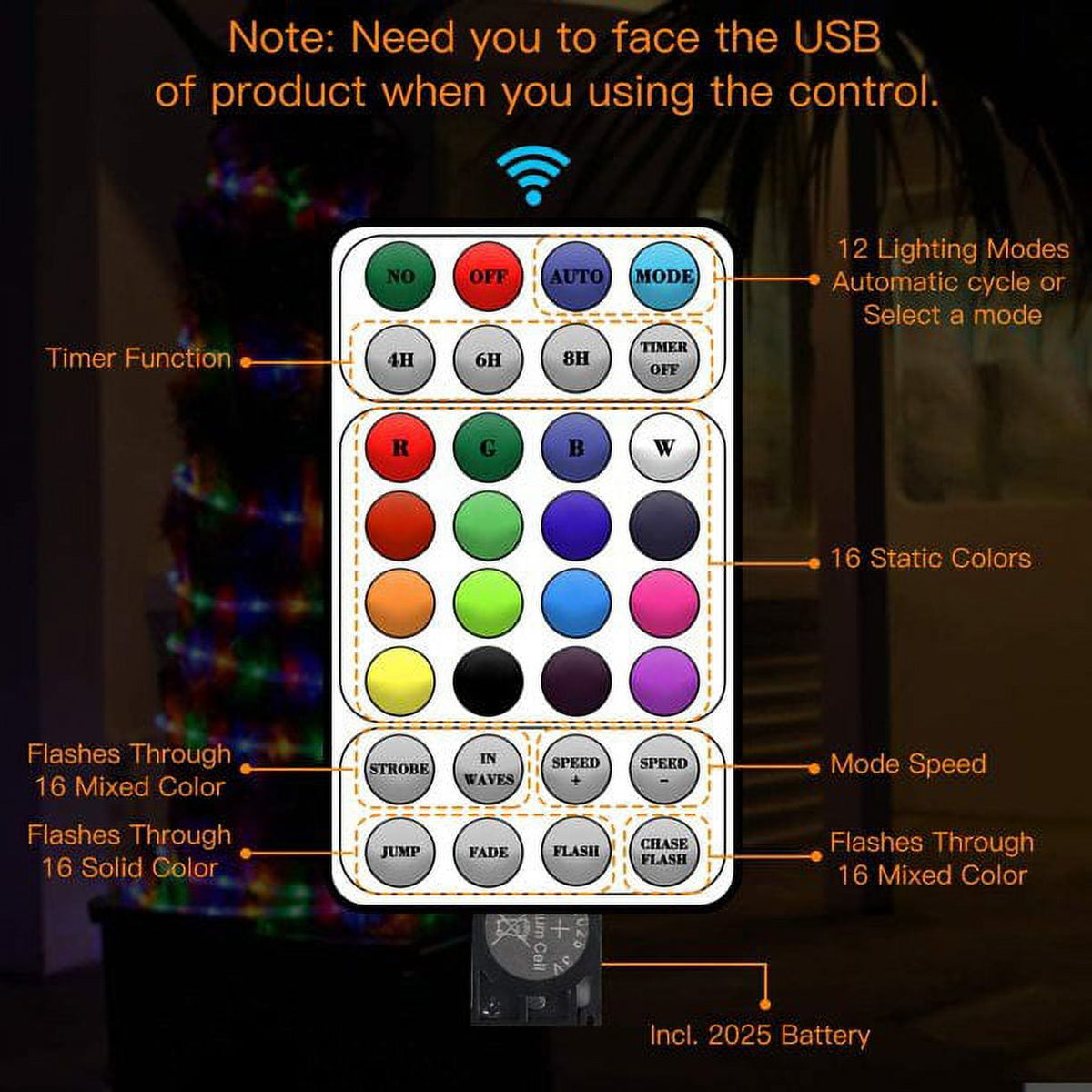 GHODEC Rope Lights Outdoor,33ft 100LED Christmas Lights Outdoor Decor,16 Colors Changing Twinkle Fairy Lights Plug in with Remote & USB for Outdoor Indoor Patio Garden Halloween Holiday Decor