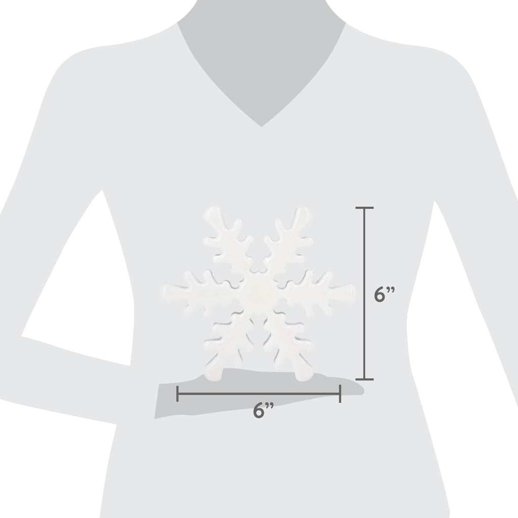 Small Wood Snowflake Christmas Decoration, White, 6", by Holiday Time