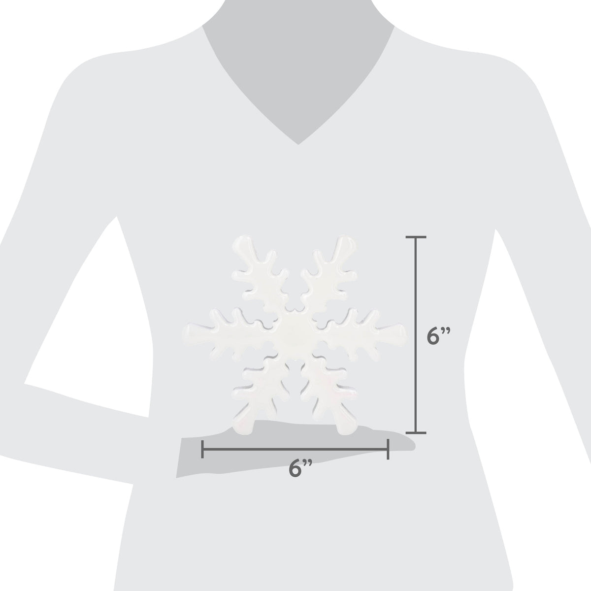Small Wood Snowflake Christmas Decoration, White, 6", by Holiday Time