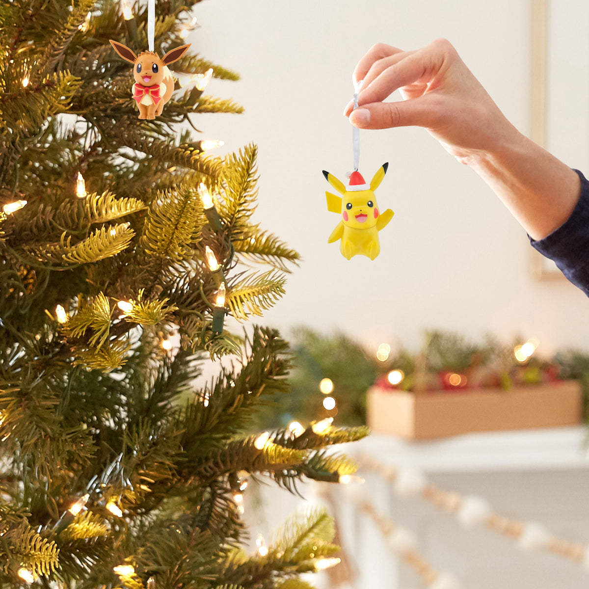 Hallmark Christmas Ornaments (Pokémon Pikachu and Eevee), Set of 2, 1 Count