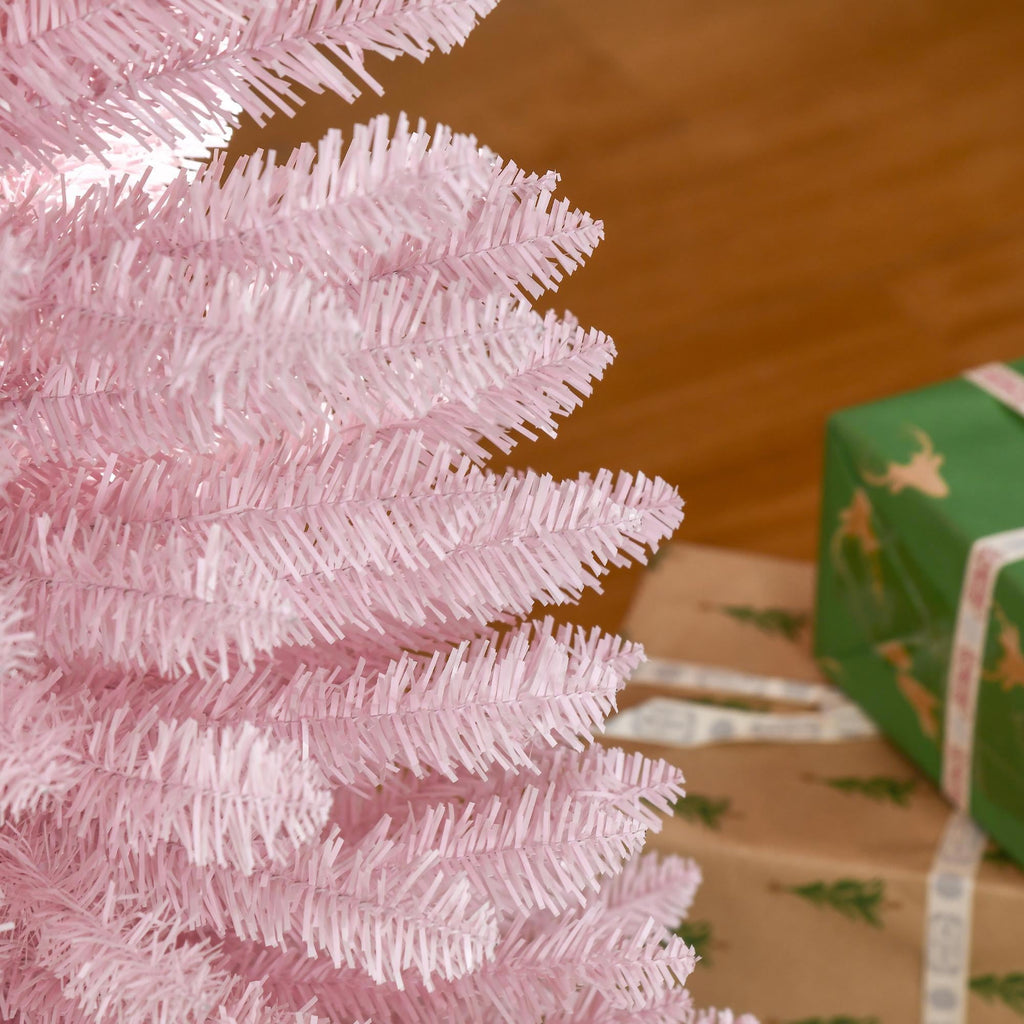 Kadyn Christmas Tree, Xmas Trees,6' Artificial Pencil Christmas Tree with 390 Realistic Branch Tips and Plastic Stand, Silver