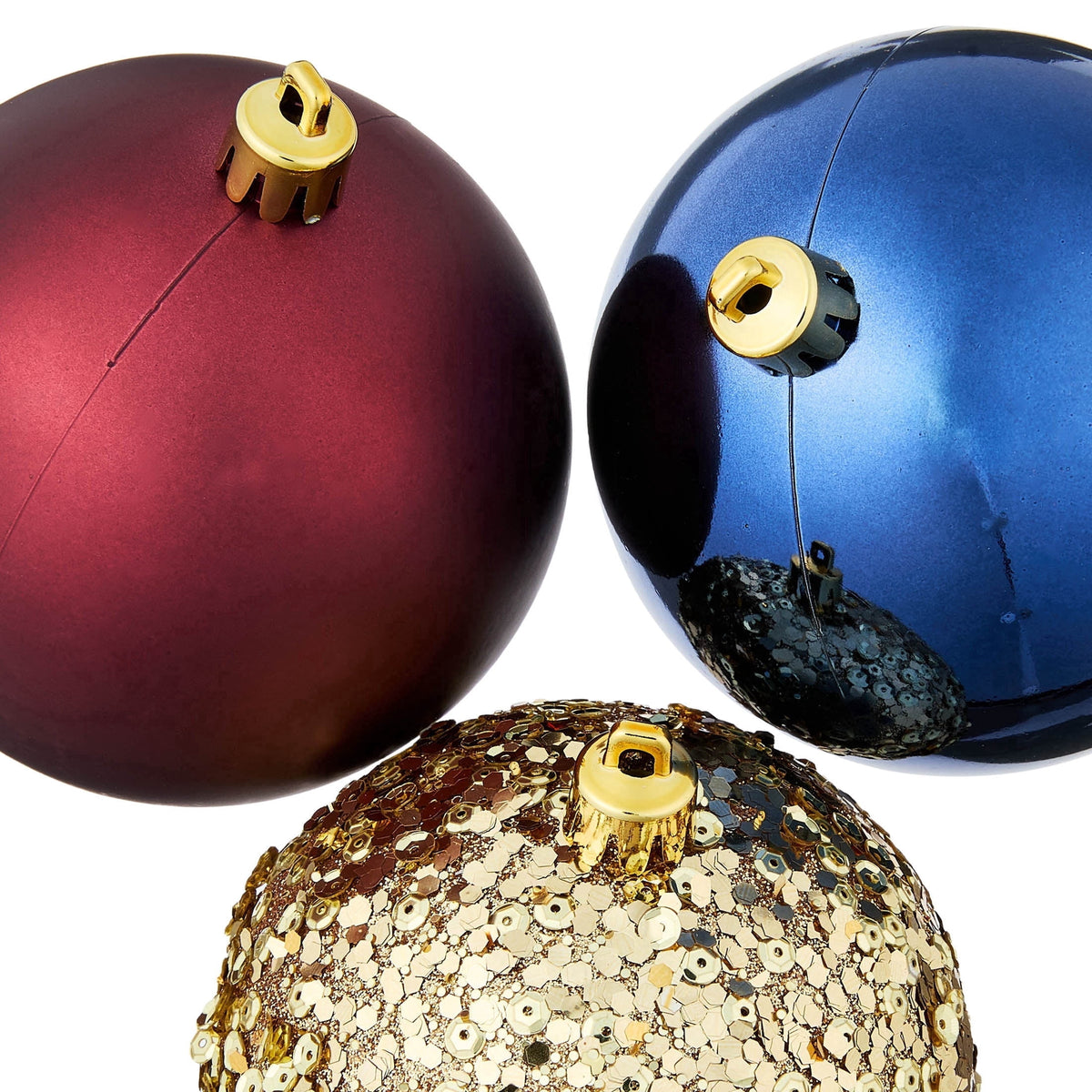 8-Count Champagne and White Ball Shatterproof Christmas Ornaments, 4.5", by Holiday Time