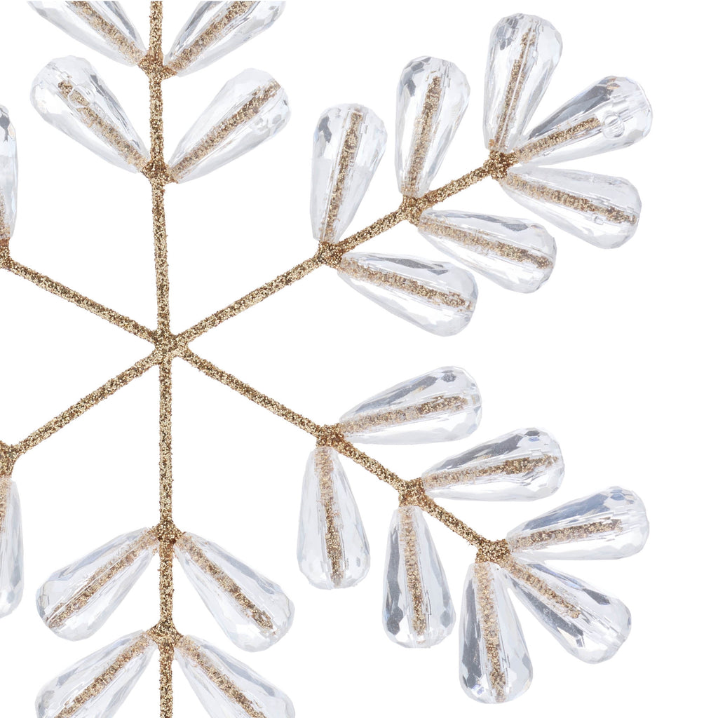 Gold Glitter Snowflake with Gems Christmas Ornament, 5.5", by Holiday Time