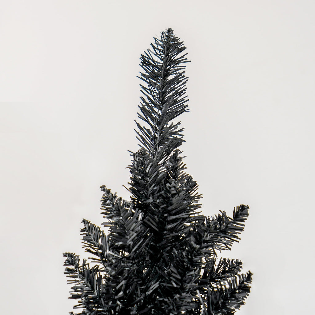 HOMCOM 8' Artificial Christmas Tree Holiday Home Décor, 618 Tips, Black