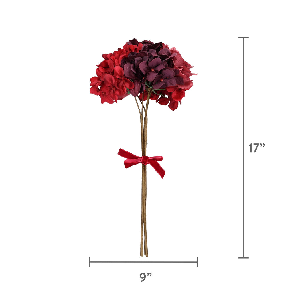 Red Hydrangea and Rose Decorative Christmas Picks, 17", 6 Count, by Holiday Time