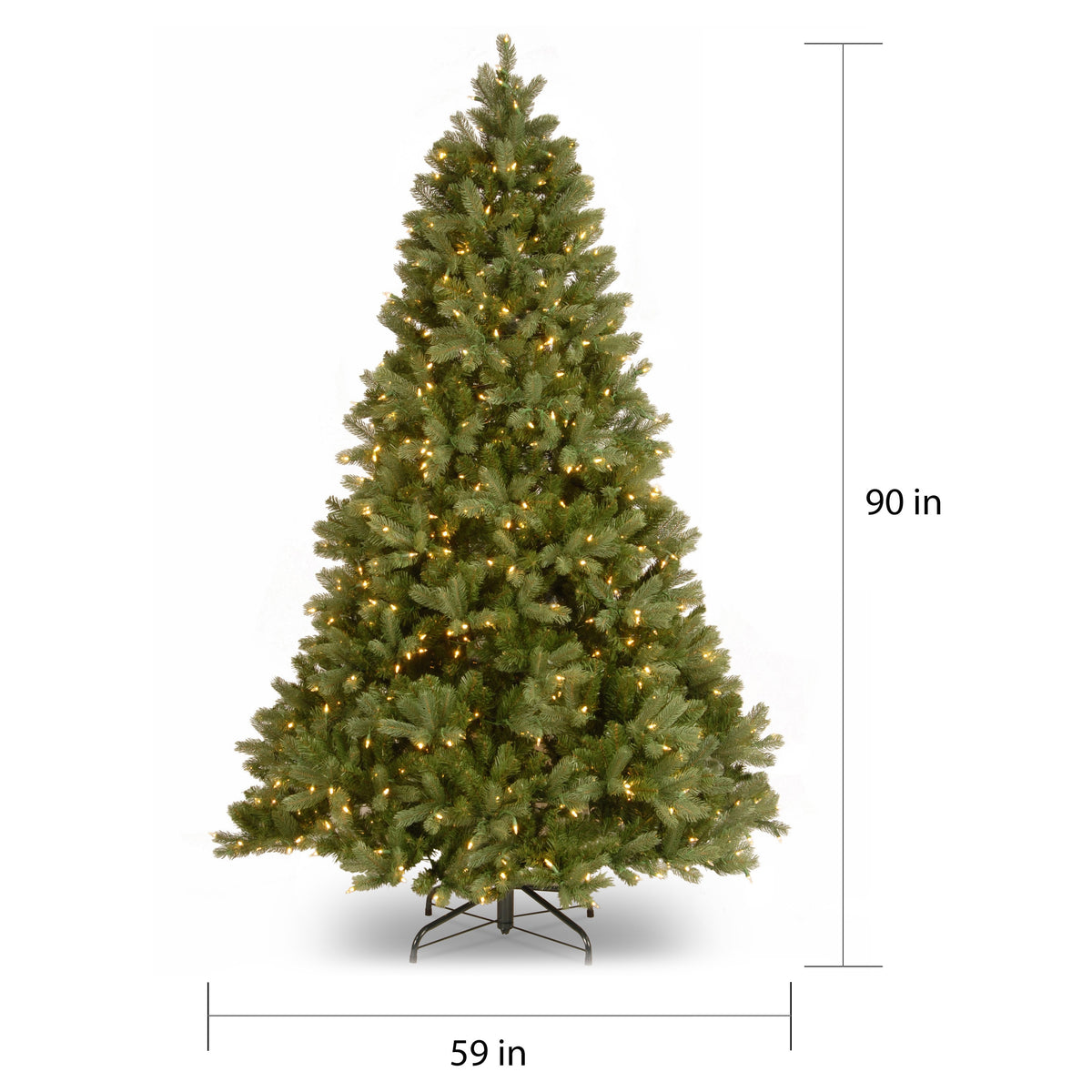 NATIONAL TREE COMPANY 9 FT PRE-LIT DOWNSWEPT DOUGLAS FIR ARTIFICIAL TREE - GREEN