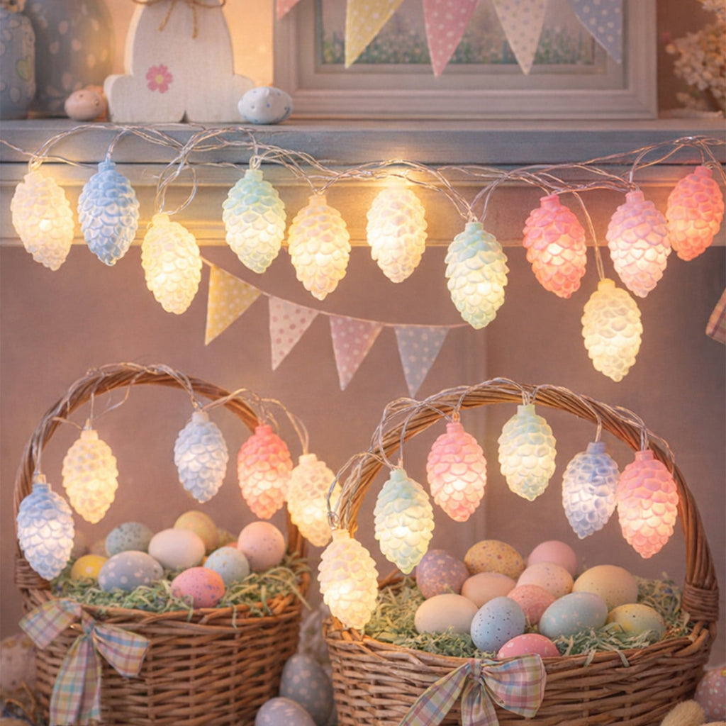 XGFHYJEH Easter Egg String Lights Easter Decor, 1.5M 10LED Easter Lights Colorful Battery Operated Fairy Lights for Indoor Home Holiday Party, Easter Light Decorative