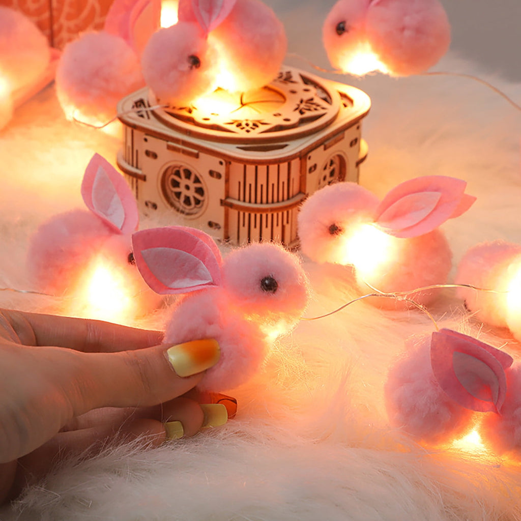XGFHYJEH Easter Light Bunny String Lights Battery Operated 2M 20LED Fairy String Lights for Easter Decor Indoor Bedroom Patio Spring Theme Party Decor