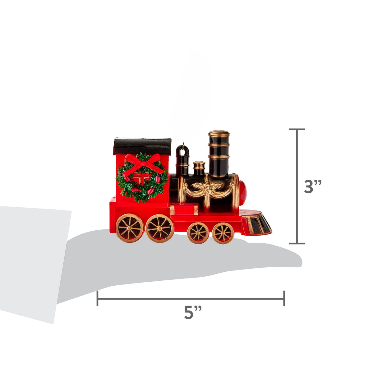 Black/Red/Gold Retro Train Christmas Ornament, 3", by Holiday Time